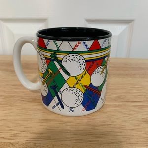 Vintage 1992 Flowers, Inc. Balloons Golf Balls Coffee Mug 12 oz Ceramic #678100